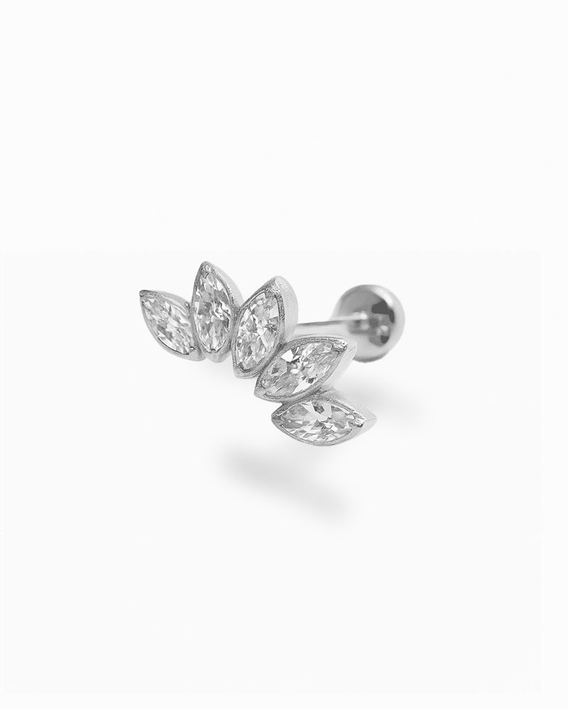 Piercing en titane avec cinq cristaux - Florence