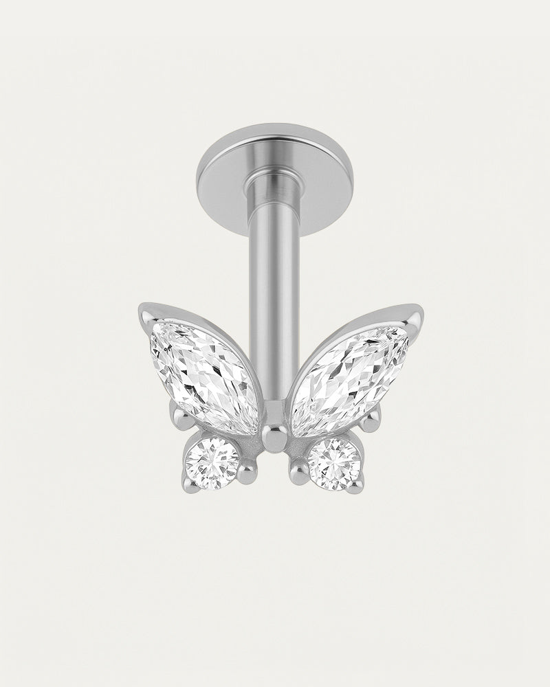 Piercing en titane Vlinder avec des pierres - Mai