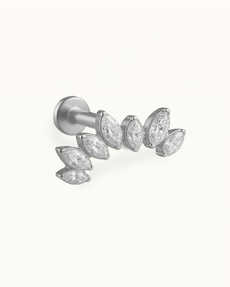 Titanium Bold Piercing met Kristallen - Noella