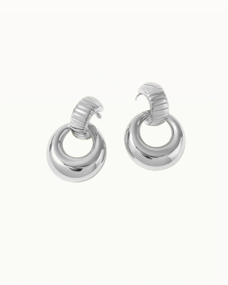 Statement Earrings with Ribbed Top - Ayano