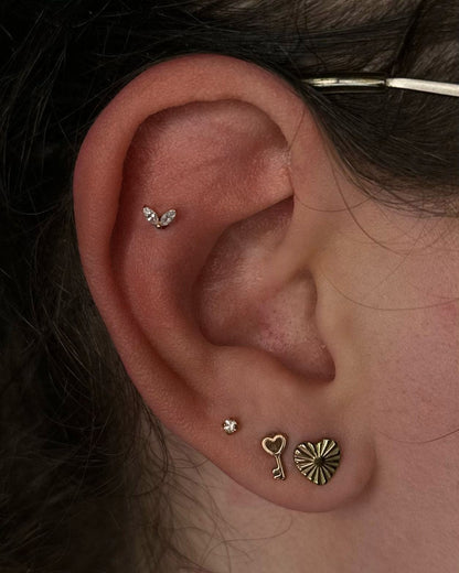 Piercing en Titane avec Deux Cristaux - Medina