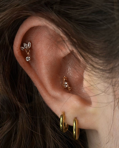 Piercing en Titane avec Cristal en Forme de Fleur - Maya