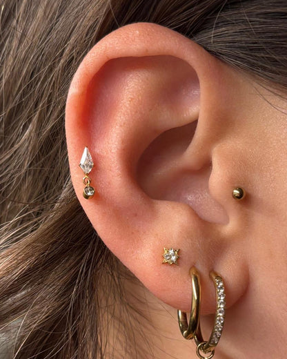 Piercing en titane en forme de diamant - Afrah