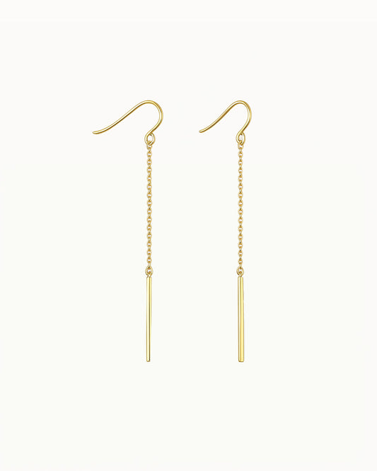 Boucles d'oreilles avec chaîne fine et tige - Aileen