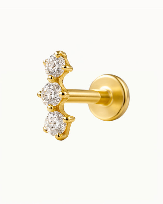 Piercing en Titane avec Trois Cristaux - Arabella