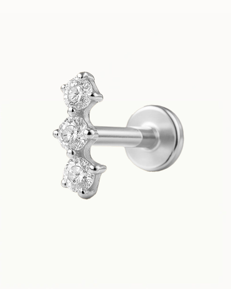 Piercing en Titane avec Trois Cristaux - Arabella
