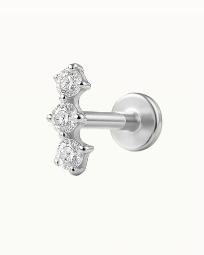 Piercing en Titane avec Trois Cristaux - Arabella