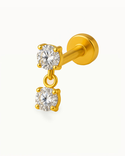 Piercing en Cristaux Doubles en Titane - Asya