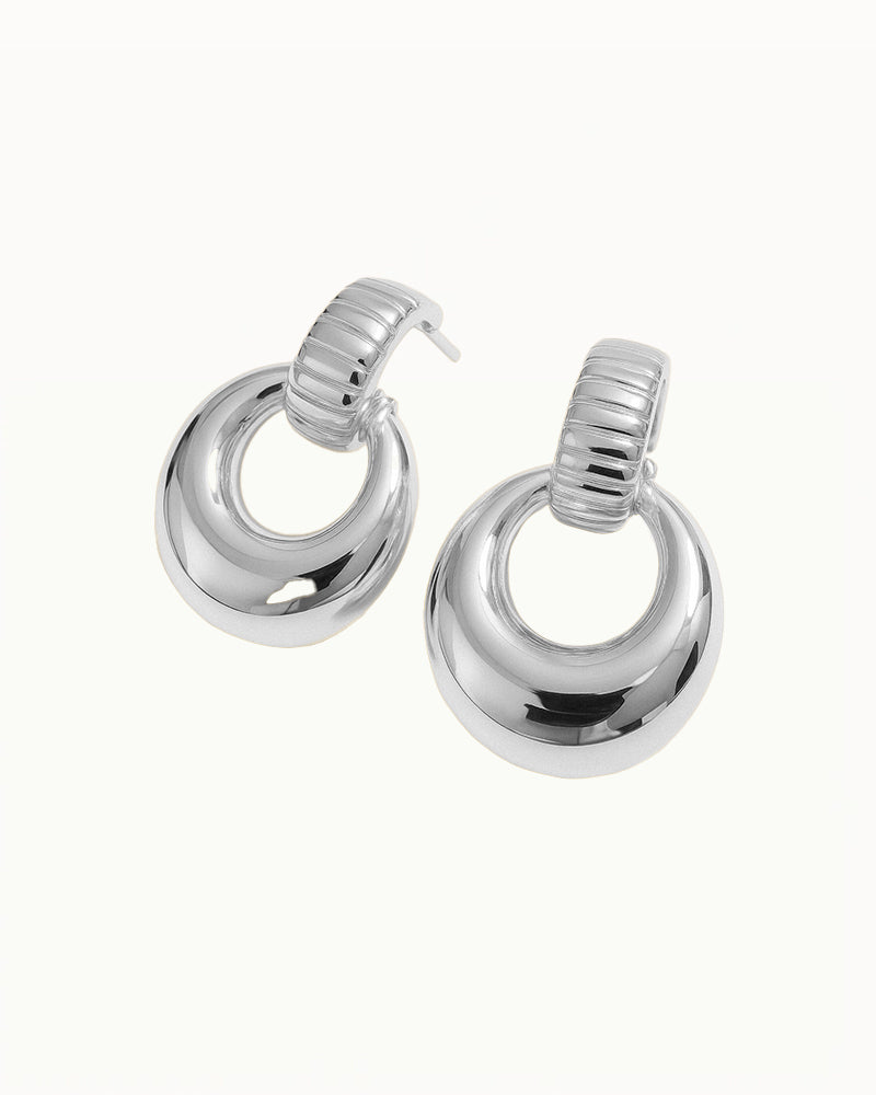 Statement Earrings with Ribbed Top - Ayano