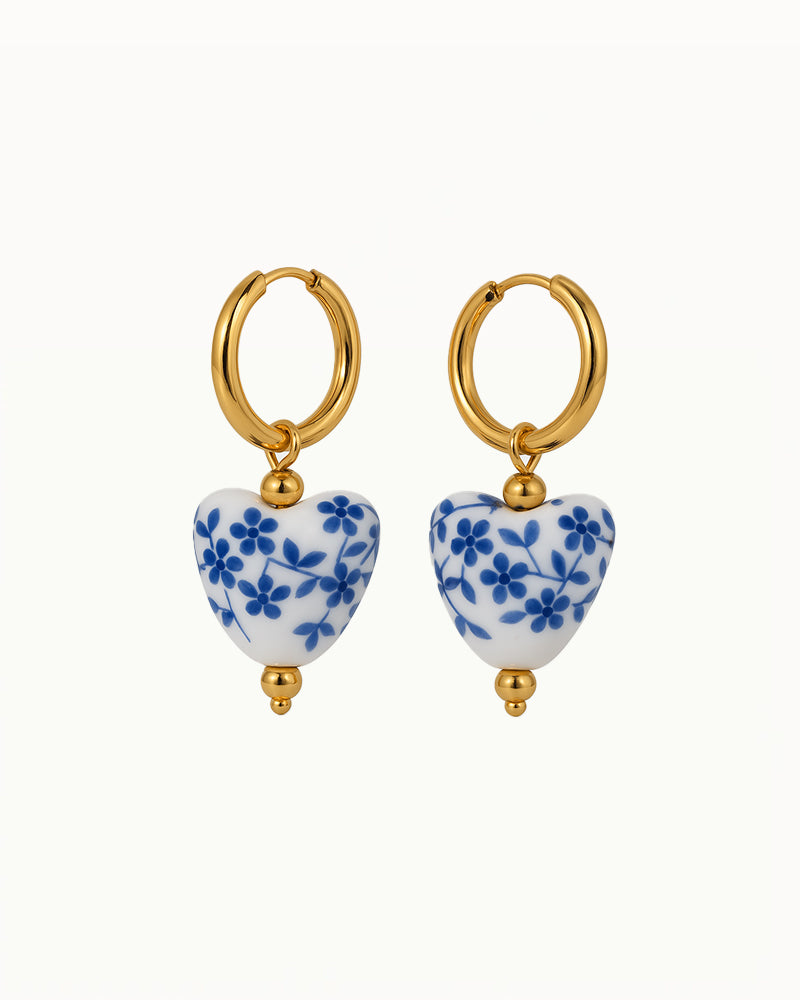 Boucles d'oreilles Delfts Blauw - Fleur