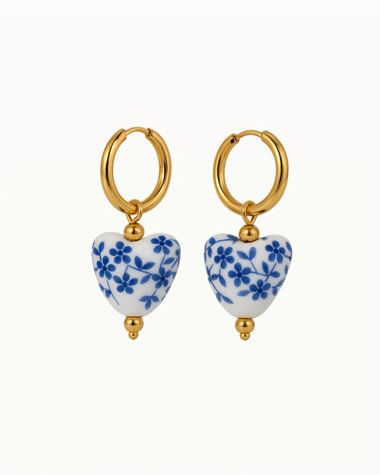Boucles d'oreilles Delfts Blauw - Fleur