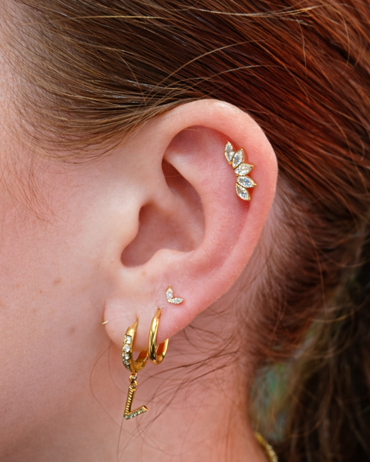 Piercing en Titane avec Deux Cristaux - Medina