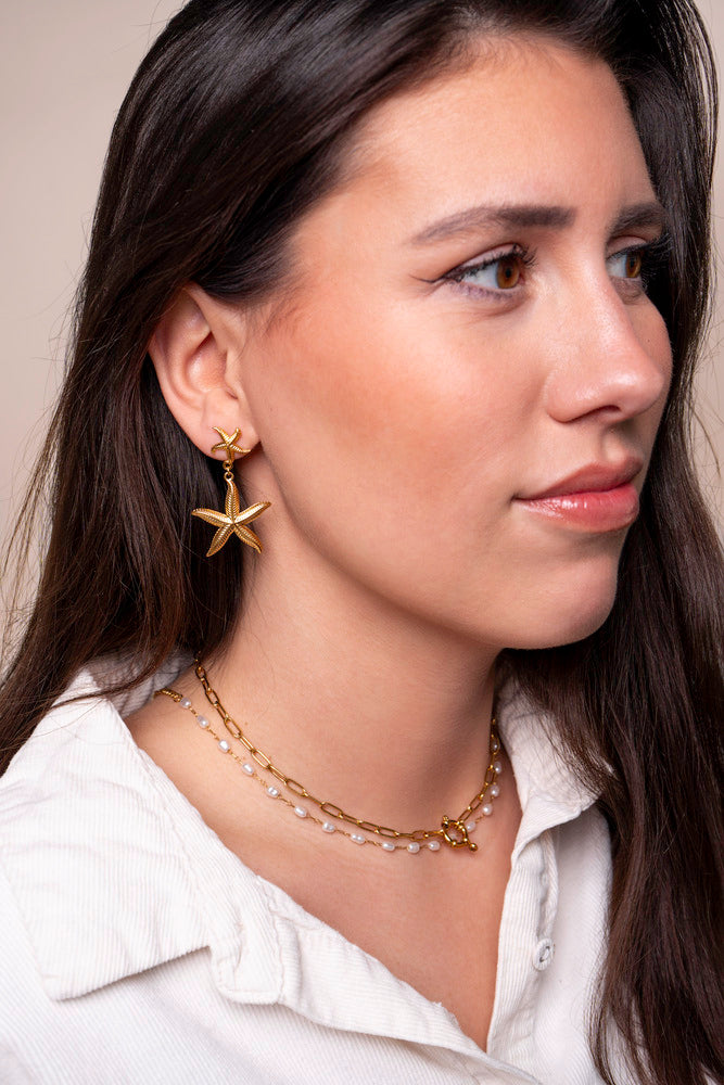 Boucles d'oreilles à étoiles doubles - Bernadette