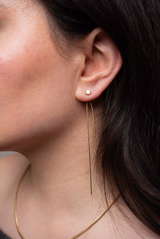 Boucles d'oreilles pendantes avec cristaux - Nala