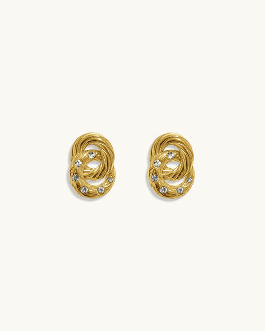 Boucles d'oreilles en cercle en cristal - Jadira