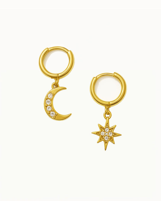 Lune et Soleil Boucles d'oreilles - Kenza