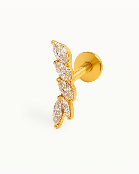 Piercing en titane avec arc en cristaux - Luciana