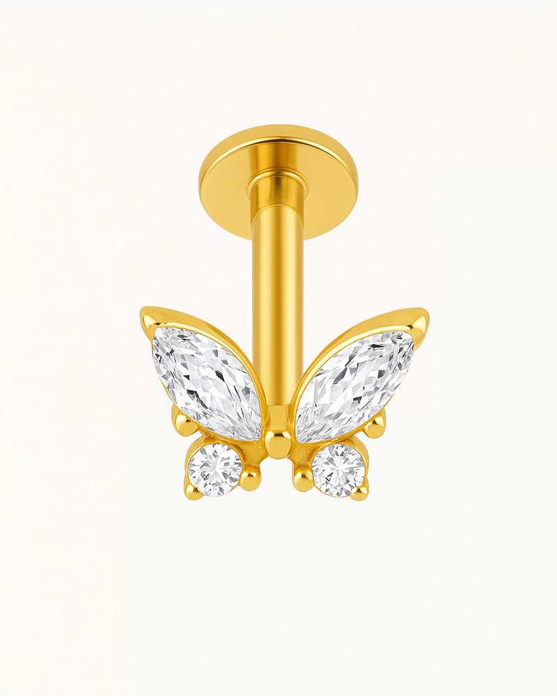 Piercing en titane Vlinder avec des pierres - Mai