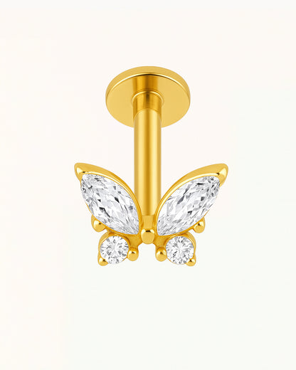 Piercing en titane Vlinder avec des pierres - Mai