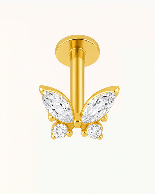 Piercing en titane Vlinder avec des pierres - Mai