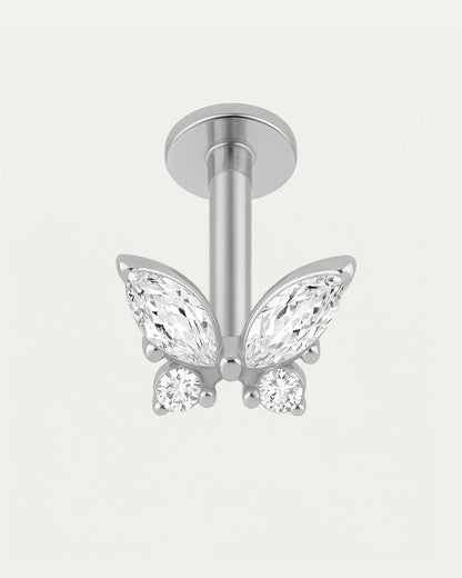 Piercing en titane Vlinder avec des pierres - Mai