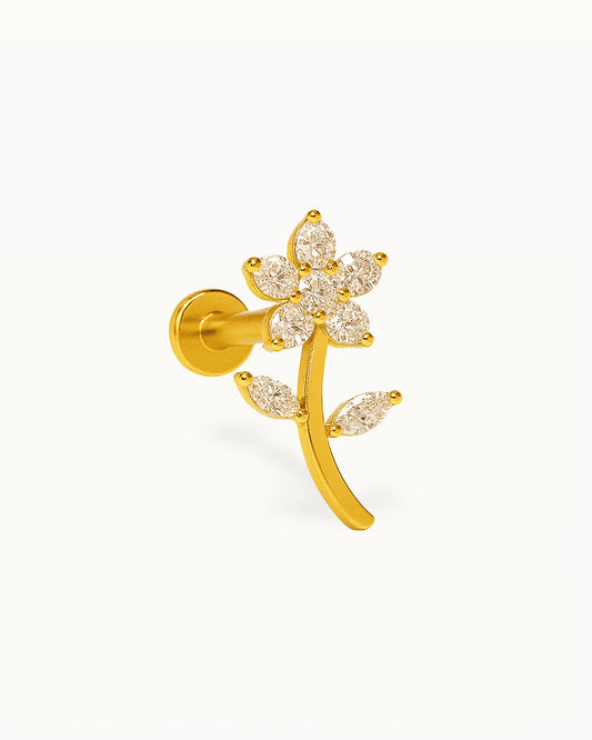 Piercing en fleur étincelante en titane - Maisie