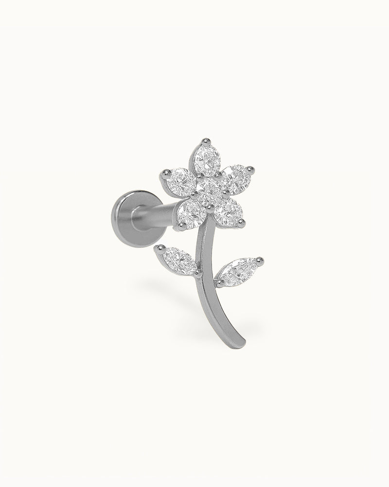 Piercing en fleur étincelante en titane - Maisie