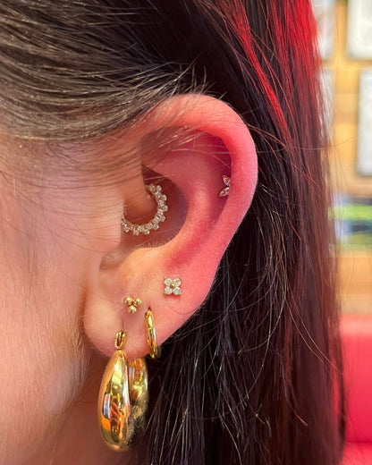 Piercing en Titane avec Deux Cristaux - Medina