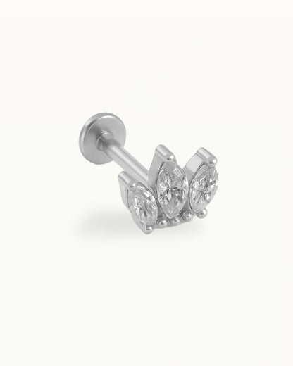 Titanium Kroon Piercing met Kristallen - Milou