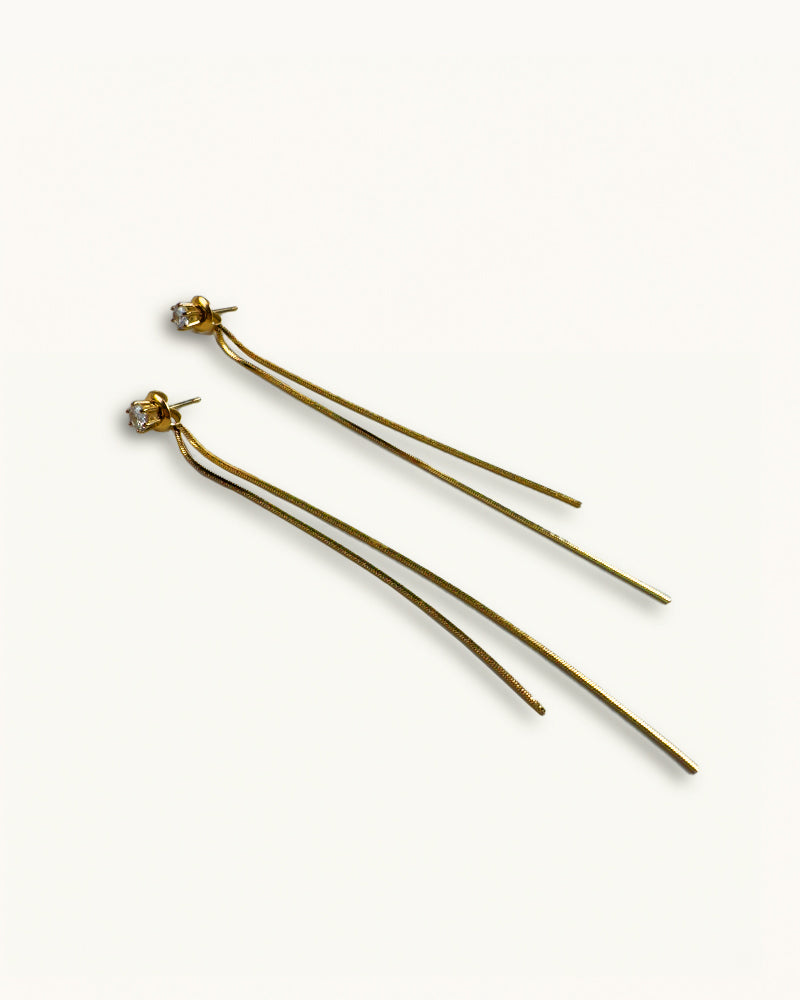Boucles d'oreilles pendantes avec cristaux - Nala