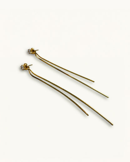 Boucles d'oreilles pendantes avec cristaux - Nala