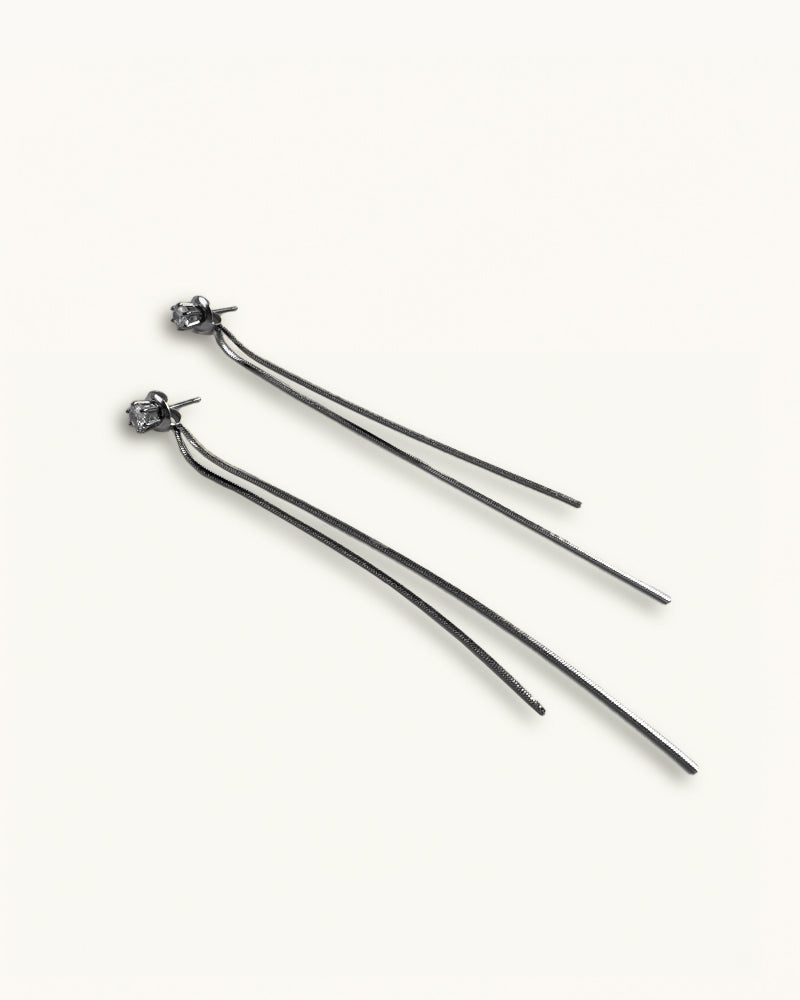 Boucles d'oreilles pendantes avec cristaux - Nala