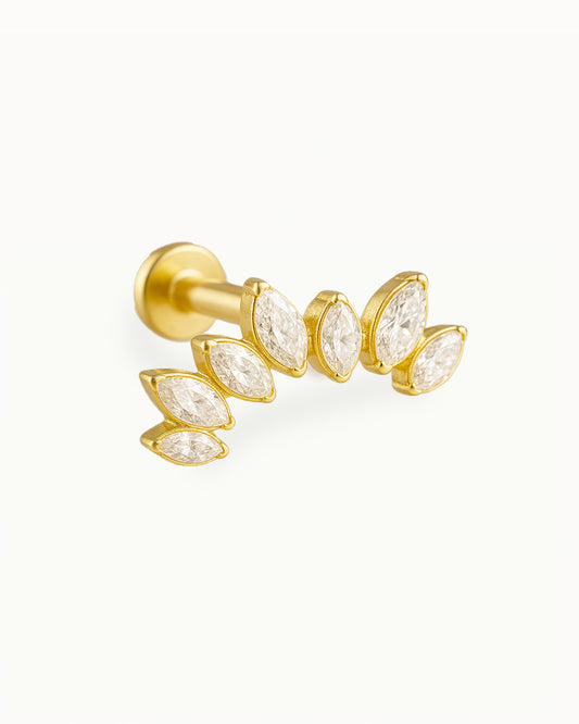 Piercing en titane audacieux avec cristaux - Noella