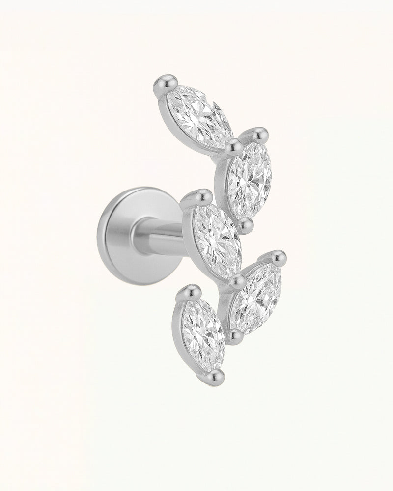Piercing en titane avec cinq pierres marquise - Novi