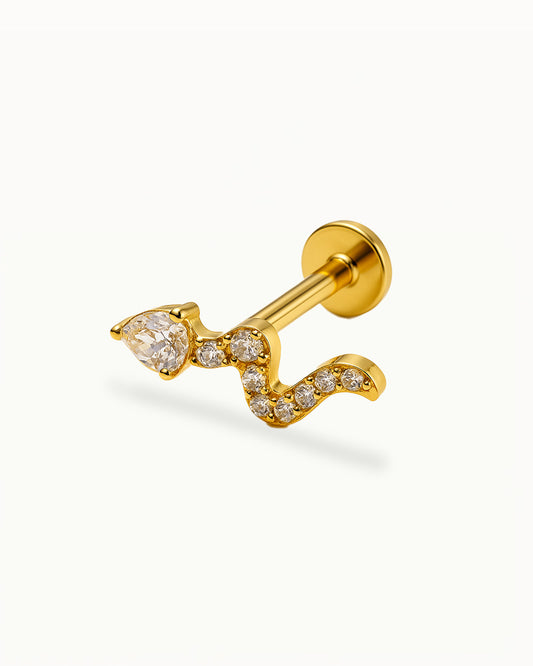 Piercing en titane avec cristaux - Savannah