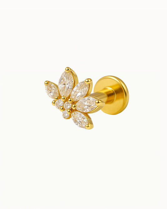 Piercing Lotus en Titane avec Cristaux - Selena