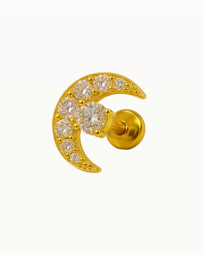 Piercing en titane Maan dans des cristaux - Selin