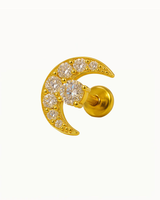 Piercing en titane Maan dans des cristaux - Selin