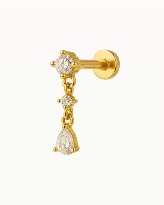 Pendentif en titane avec cristal en forme de goutte - Sienna
