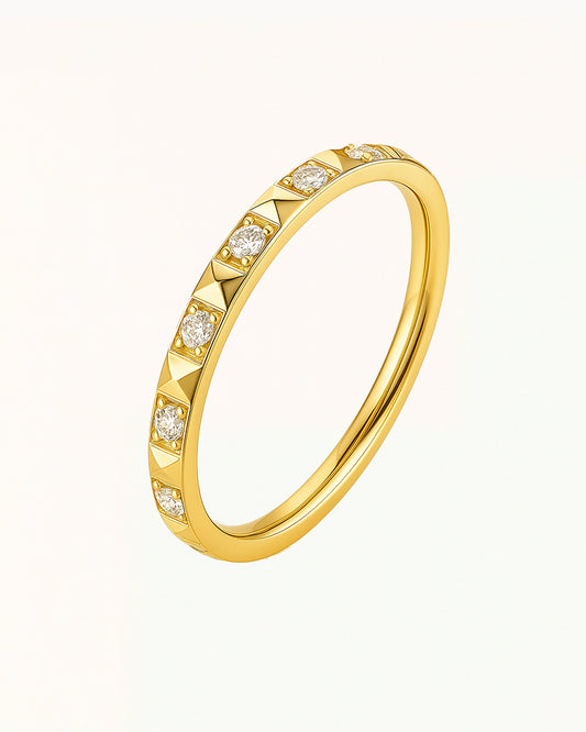 Bague Percée Audacieuse en Titane avec Pierres - Taylor