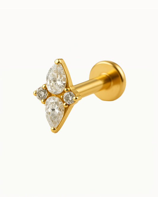 Piercing en forme de diamant en titane - Thea