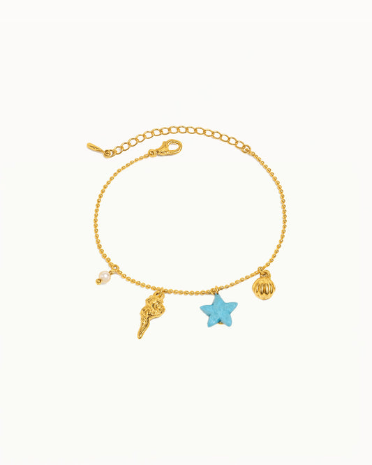 Bracelet en or avec breloques marines - Dilara