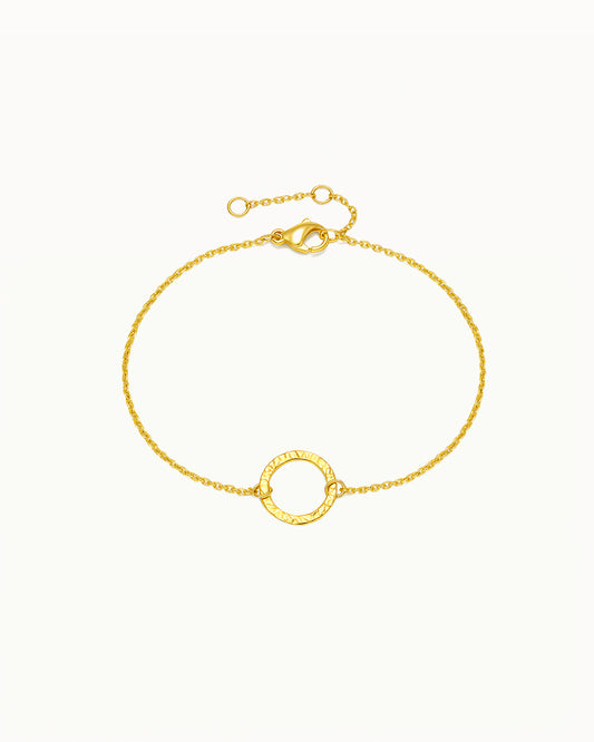 Bracelet Fin avec Cercle Martelé - Jildau