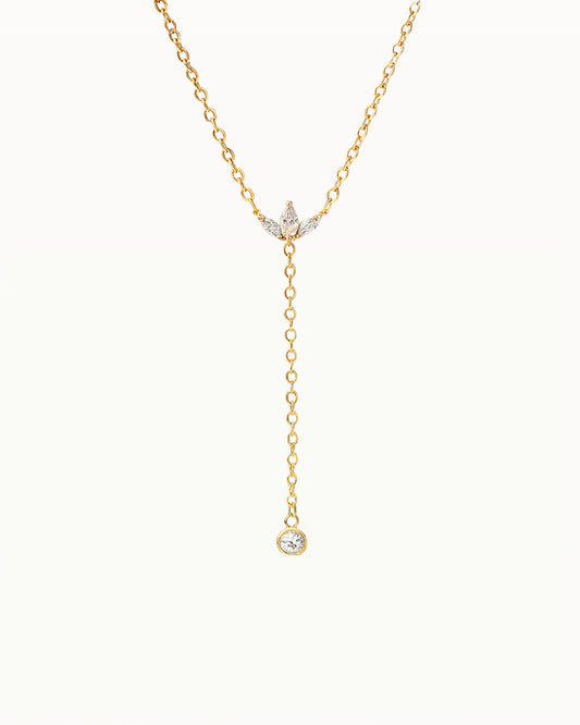 Minimalistische Gouden Y-Ketting met Steentjes - Jamie-Lynn