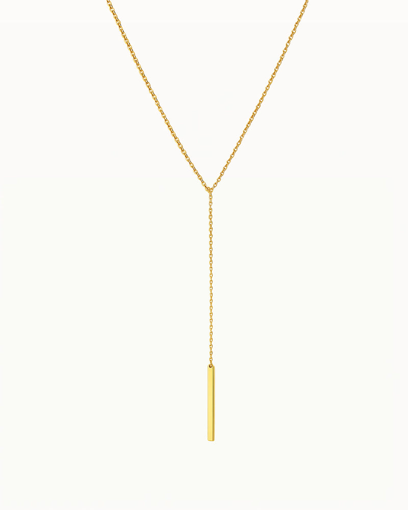 Collier Y minimaliste avec pendentif en barre - Kayla