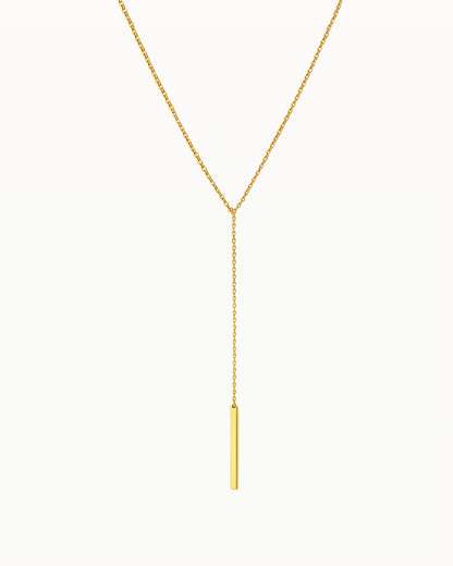 Collier Y minimaliste avec pendentif en barre - Kayla