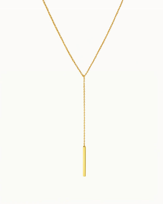 Collier Y minimaliste avec pendentif en barre - Kayla