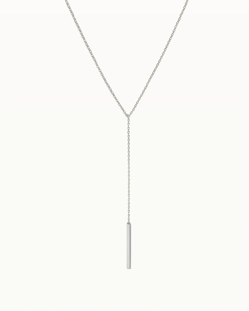 Collier Y minimaliste avec pendentif en barre - Kayla