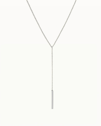 Collier Y minimaliste avec pendentif en barre - Kayla