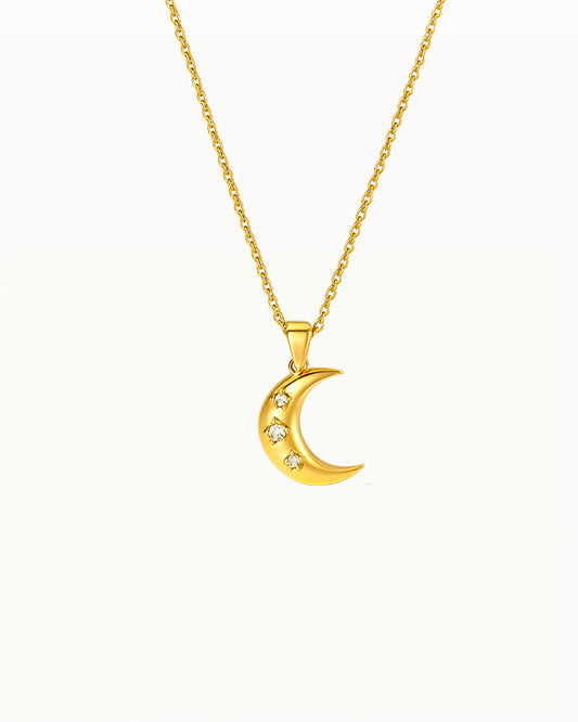 Collier de Lune Dorée avec Pierres - Natasha